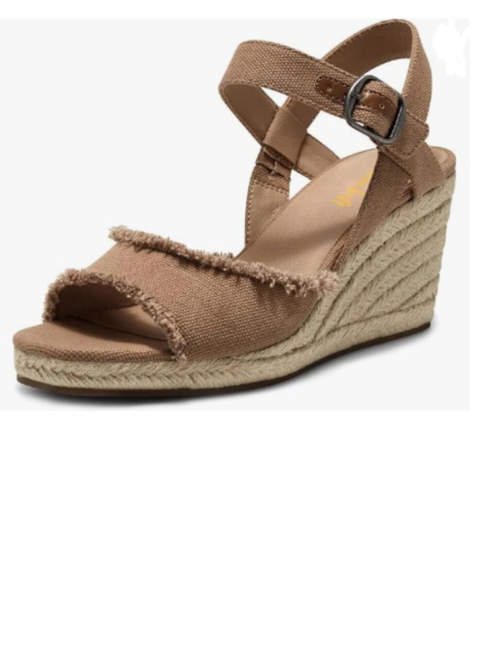 miss left Brown Platform Open Toe Espadrille Ankle Strap Wedge High Heel Sandal